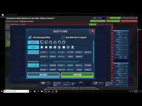 SWGOH - How I MOD - Optimization