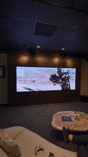 Just Video Walls on Instagram: "This should be on your watch list tonight! Elysium 🍿🎥 Love this dystopian future flicks. This one does not disappoint. Shoutout to @easylivingwithtechnology for this amazing showroom! What makes this work is our custom LED video wall technology which does note care about the ambient lighting in the room. Instead of washing out like a projector it stays true to the native content thanks to its deep black level and self emissive LEDs. Truly unlike any other techno