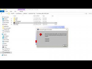 Abnormal Program termination. "unknown" "unknown" "unknown". Oracle installation error