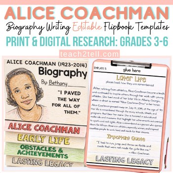 Alice Coachman Biography Black History Month Research Project Activity Templates
