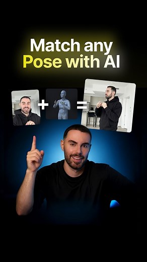 Here’s how you can copy any pose for your subject or products with AI. Drop “3D” for the full guide and links 🫡 | Sirio Berati