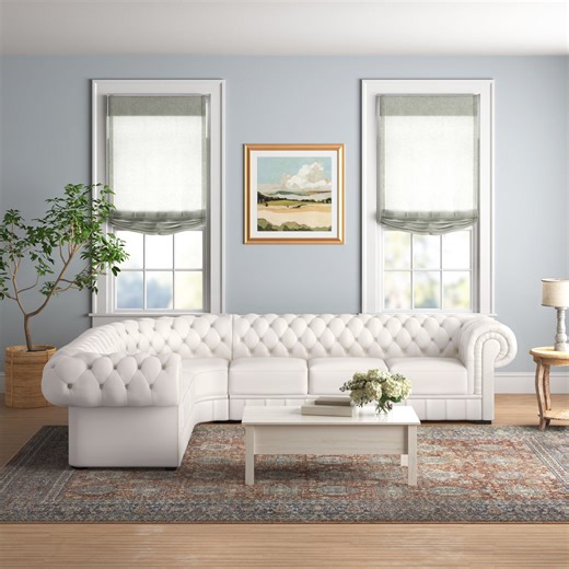 Lark Manor™ Aramus 138" Wide Genuine Leather Corner Sectional & Reviews | Wayfair