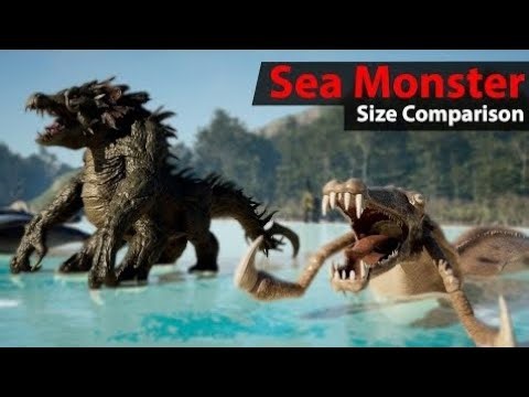 SEA MONSTER SIZE COMPARISON (WATCH TILL END) SMALLEST TO BIGGEST SEA MONSTER SIZE!