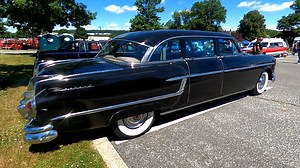 Director Brady Smith's largely original black '54 Henney Packard limousine survivor walk around at PCS York meet. #funetorium #funeralfinds #funeralhistory #funeralcoach #vintagecoach #coachbuilt #henney #packard #limousine #limo #procar #survivor #pcs #pennsylvania | Funetorium