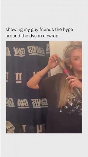 showing my guy friends the hype around the Dyson Airwrap 💨💁‍♀️