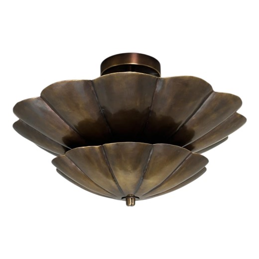 Handmade Brass Flower Ceiling Light: Vintage Petal Flush Mount - Etsy