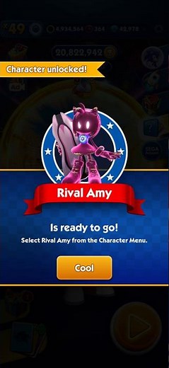Sonic Dash 2026 - Unlocking Moment of Rival Amy #short