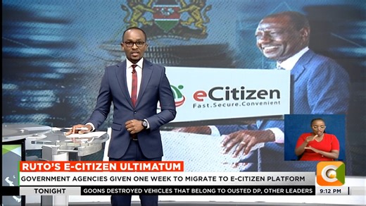 Ruto’s E-Citizen Ultimatum: Government agencies given one week to migrate to e-Citizen platform Ruto directs 34 agencies to join e-Citizen or face disciplinary action Ruto tells CEO’s of those agencies to comply or face dismissal Agencies include Kenya Ports Authority, Kenya Power, EPRA #CitizenTonight Sam Gituku | Citizen TV Kenya