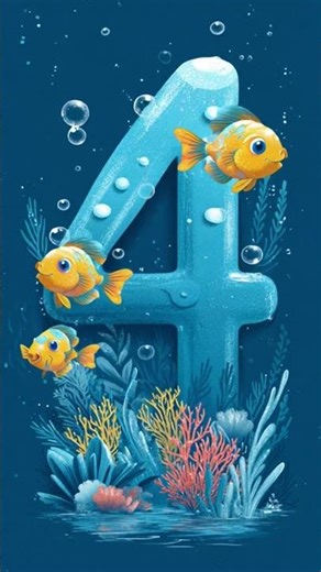 Learn Number 4 for Kids | Four Little Fish 🐠🐠🐠🐠 | Fun Counting
