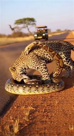 Leopard vs Python – who’s the real jungle king Quick showdown #wildlife #nature #predators