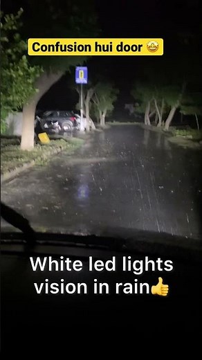 White led lights in rain 👍👍🤩 #shorts #shortsfeed #shortsvideo #shorstviral #rain #ledlights #lights