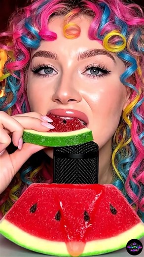 Gummy Watermelon ASMR 🍉🔥 Ultra Realistic Chewy Sounds #asmr