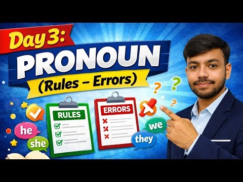 Day 3 Pronoun Rules & Error Detection | English Grammar for Competitive Exams Pronoun Rules Kya Hai