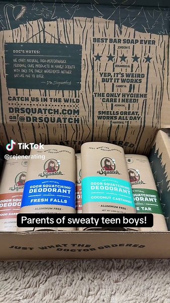 If you have a sweaty teenage boy, this doctor squash fan favorite deodorant. Pack is a great deal. It is aluminum free deodorant, but still leaves him dry and confident. Tested by dermatologist. #DoctorSquash #Deodorant #AluminumFreeDeodorant #TeenageBoy #TikTokShopCreatorPicks
