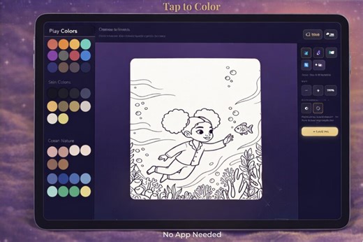 Interactive Coloring Book for Kids | Tap to Color | Digital Tablet Activity | No App Needed - Etsy