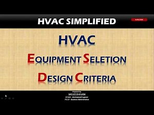 AHU, FCU & CHILLER Selections Design Criteria - HVAC System