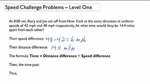 Overview of Speed Based Problems ( Video ) | Algebra