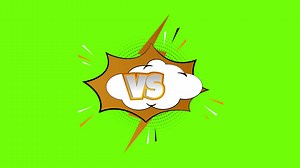 Download 2d animation of versus icon in retro pop art comic style, seamless loop 4k animated on green screen background for free