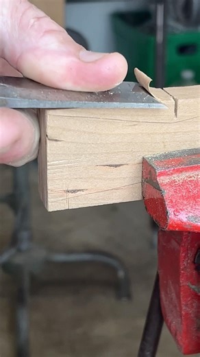 Wood bowtie with hand tool. Block of wood, handsaw, razor blade, straight edge and chisel. #shorts