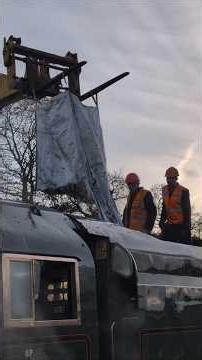 CLAN LINE: Historic steam locomotive gets makeshift coal top-up at Yeovil (Part 2)