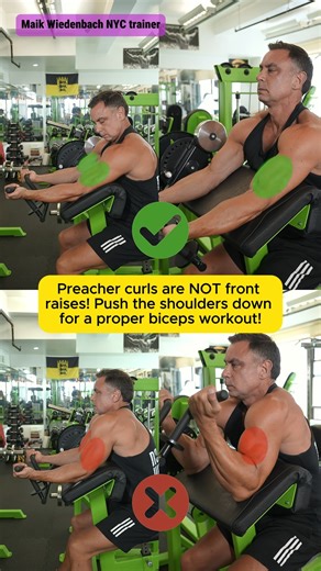 Stop turning preacher curls into front raises! 😅 If your shoulders lift during the movement, your biceps aren’t doing the work. Keep your shoulders down and elbows locked in - that’s how you isolate the biceps and make every rep count 💪 #preachercurls #bicepsworkout #armday #fitnesstips #gymform #muscleisolation #trainingtips #workoutmotivation #armtraining #fitnesscoach | Maik Wiedenbach