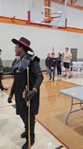 Khy channeled the Middle Ages with his herald trumpet and outfit for the Medieval Faire...part of the innovative and creative opportunities for students at New Tech! | EVSC New Tech Institute