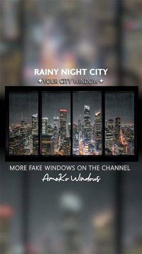 Rainy Night City | Fake Window Projector #rain