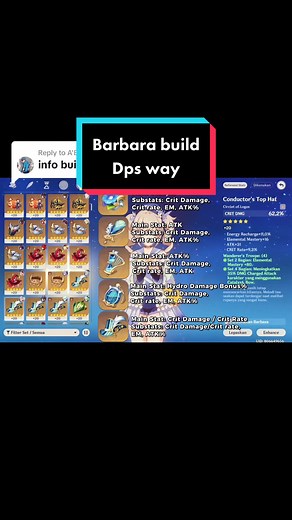 Replying to @A'Bluez ini build nya barbara dps 👍 #genshinimpact #genshin #genshinimpactindonesia #原神 #fyp #foryou #foryoupage #fypシ #hoyoverse #hoyocreators #hoyoversecreators #barbara #barbaradps #barbarasupremacy