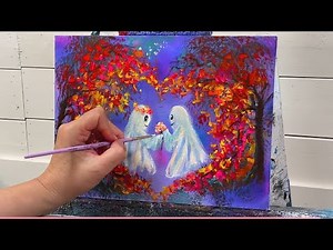 How To Paint Little Ghosts | Acrylic Painting Tutorial