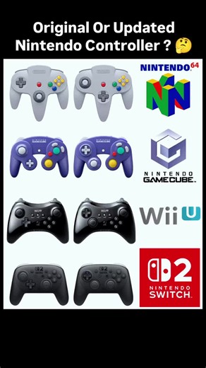 Original Or Updated Nintendo Controller ? #switch2 #wiiu #gamecube #nintendo64 #controllers #gaming #retrogaming #videogames #jeuxvideo