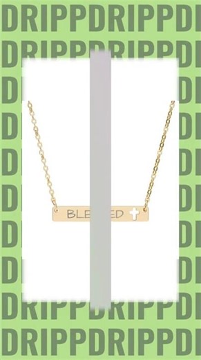 Blessed Cross Bar Necklace, Engraved Religious Pendant