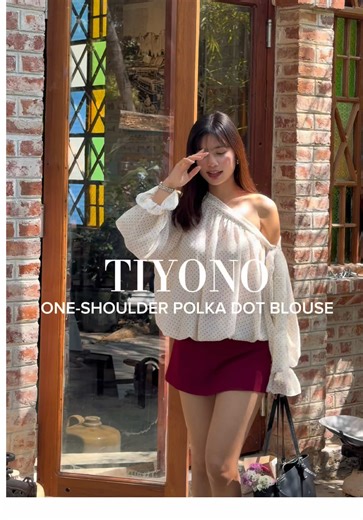 TIYONO Polka Dot One-Shoulder Blouse: Stylish Look