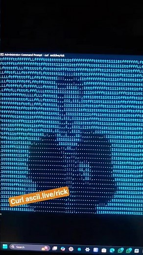 New #cmd trick in pc (curl ascii.live/rick) #subscribe #likeforlikes#animation