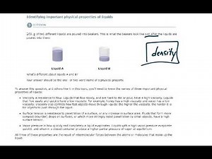 ALEKS - Identifying important physical properties of liquids (Example 1)