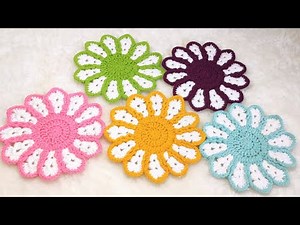 CROCHET FLOWER CUP AND MUG COASTER EASY TUTORIAL! EASY CROCHET COASTER PATTERN!