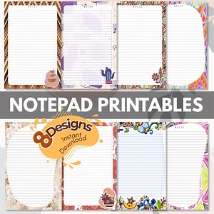 Boho Printable Notepad: DIY Bohemian Stationery (PDF & PNG Files, 5.5x8.5 In.) - Etsy