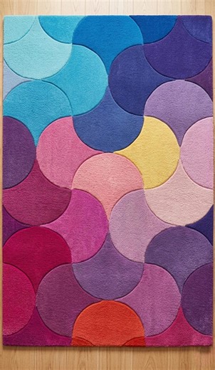Abstract Circle Area Rug Colorful Geometric Rug Modern Living Room Rug Aesthetic Carpet Tufted Bedroom Rug Statement Home Decor
