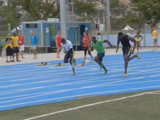 尤塞恩·博尔特和约翰·布雷克2011年40米高质量慢动作起跑