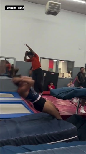 Gymnastics training video 🙌#sportscoaching #teambackflip #gymnasticflips //repost by Fearless_Flips