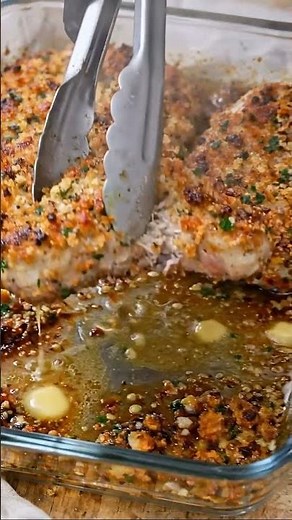 Garlic Parmesan Crusted Pork Chops. #comfortfood #cake #shortvideo #chocolate #viralvideo #dessert