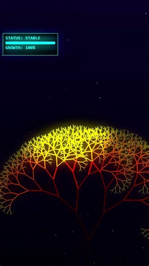 Python Fractal Tree: Recursive Algorithm #shorts