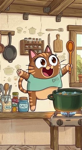 I slightly oversalted the soup #cat #funny #shorts #video #animation #food #soup #usa