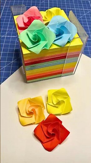 Simple rose made from sticky notes 🌹 Gift idea for Mother's Day & Valentine's Day | Origami rose