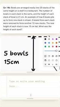 P6 Prelim Nan Hua 2025 - Stacked Bowls: Finding the Height of One Bowl