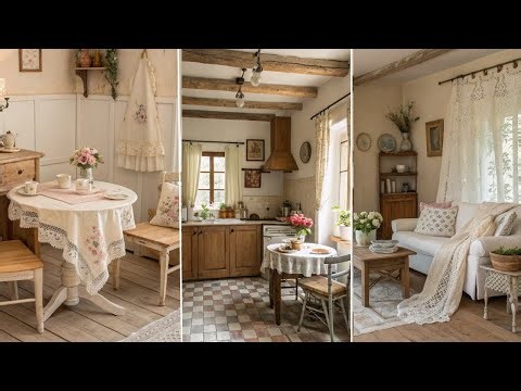 Simple & Beautiful Shabby Chic French Small Country Farmhouse Decor Ideas Tour.