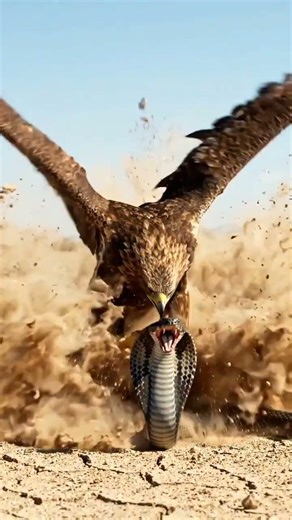 Eagle was attack on a snake