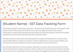 Student Study Team (SST) Data Tracking Forms | MTSS Intervention Data Collection