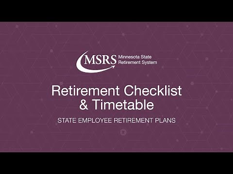 MSRS - Retirement Checklist & Timetable