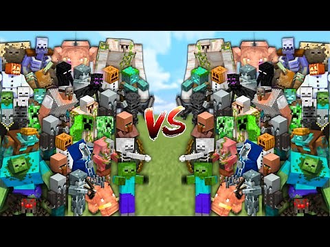 Ultimate MOBS vs MOBS in Minecraft Mob Battle