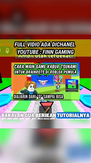 tutorial game kabur tsunami untuk brainrot di roblox #roblox #brainrot #shorts